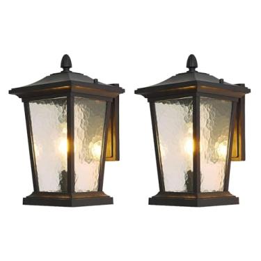 Imagem de Luminária de parede LED, arandela de parede externa quadrada em alumínio fundido com acabamento preto, ideal para jardim, varanda ou pátio.