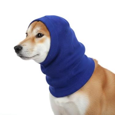 Imagem de CIATBYYJ Protetores de orelha de cachorro, capuz elástico para cães, protetores de orelha de cães azuis sem ruído, capas de orelhas de cachorro fofas para aquecedor de pescoço, cuidados de banho