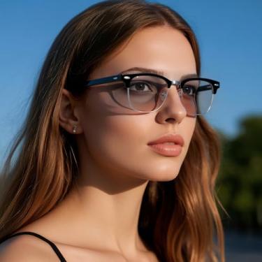 Imagem de Óculos de sol polarizados para homens e mulheres clássico armação de metal redondo moderno polarizado para dirigir ao ar livre, Película transparente com moldura preta