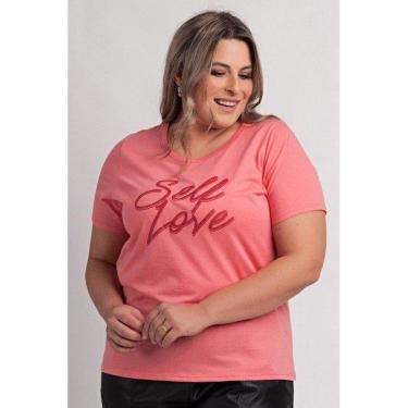 Imagem de Blusa Feminina Plus Size Estampa "Self Love" - Cereja Rosa-Feminino
