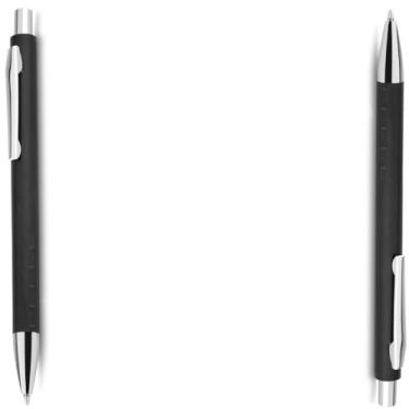 Imagem de Caneta Esferográfica em Alumínio Reciclado, Escrita Azul, Ponta Touch, Refil Parker, Corpo Cilíndrico, Ambidestro, 0.8cm (Kit 2 Preto)