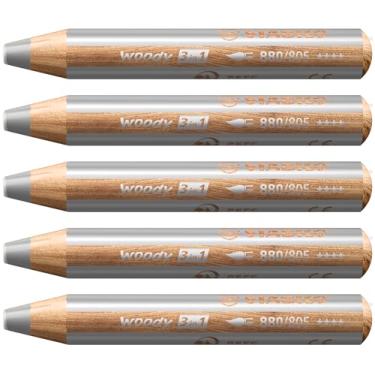 Imagem de STABILO Lápis multitalentoso woody 3 em 1 - pacote com 5 - prata