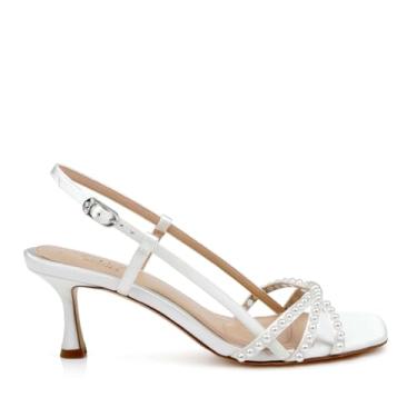 Imagem de Jewel Badgley Mischka Sandália feminina de salto Isabela, Marfim, 40