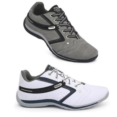 Imagem de Kit Combo 2 Pares-Tênis Sapatenis Masculino Philos West, Cinza, Branco