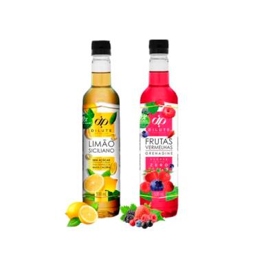 Imagem de Kit 2 Xarope Para Soda Italiana E Drinks Dilute Zero Açúcar (Limão Siciliano/Frutas Vermelhas)