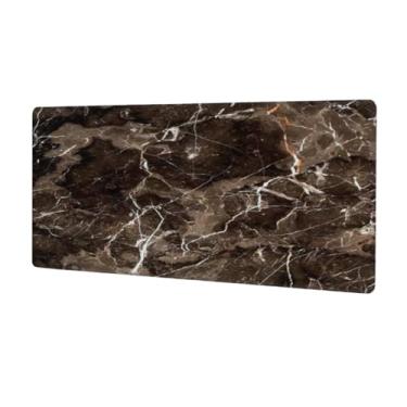 Imagem de Tapete de mouse grande em mármore preto marrom à prova d'água para computador protetor de mesa com base de borracha antiderrapante para escritório, computador, teclado, laptop e mesa de casa, mouse