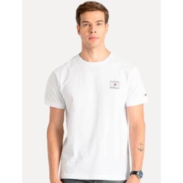 Imagem de Camiseta Tommy Hilfiger Masculina Regular Stack Branca-Masculino