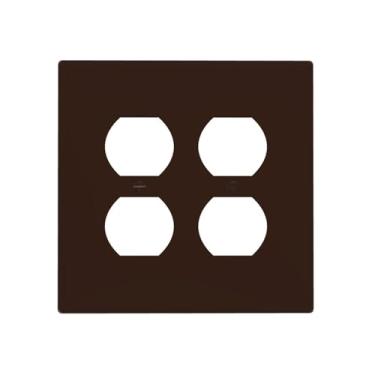 Imagem de Receptáculo duplo duplo marrom café 2 gangues combo tomada interruptor de luz placa de parede placa elétrica decorativa placa de interruptor de dispositivo duplo