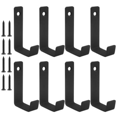 Imagem de BokWin Pacote com 8 ganchos de parede de metal – Gancho de casaco preto resistente para pendurar toalhas, bolsas, chapéus, chaves, roupões, mochilas, uso interno e externo, organizador utilitário de