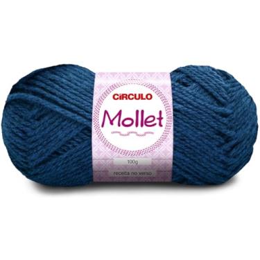 Imagem de Fio Mollet Círculo 100g 200m Lã Acrílica Tricô Crochê Artesanato Touca Cachecol Inverno Novelo (2770 - AZUL CLÁSSICO)