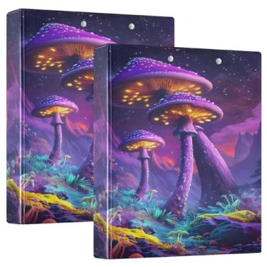 Imagem de Fantasy Cogumelos Roxos Fichários Escolares Prancheta de Enfermeira Resistente, Material Escolar