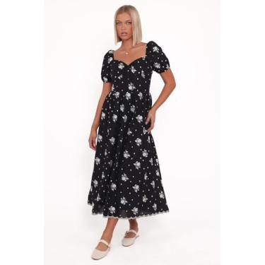 Imagem de Petal & Pup Vestido feminino Rosemarie-midi-preto-floral, Floral preto, G
