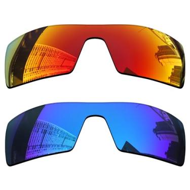 Imagem de Acefrog Lentes de reposição polarizadas de 1,5 mm para óculos de sol Oakley Oil Rig, material atualizado, resistente a impactos - vermelho fogo e azul gelo polarizado - 1,5 mm
