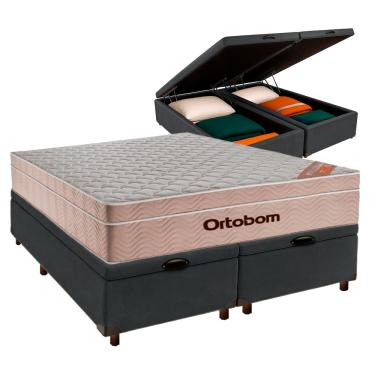 Imagem de Colchão Queen Molas Ensacadas + Bau Blindado - Airtech Ortobom