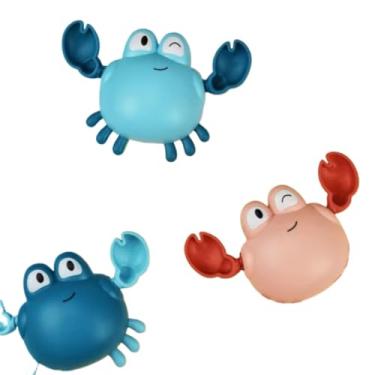 Imagem de Kit Brinquedo de Banho Patinho a Corda | Nada Sozinho na Água, Infantil e Bebê, Banheiro e Piscina (1 Caranguejo Banho Aleatório)