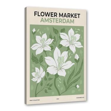 Imagem de Arte de parede verde sálvia Matisse William Morris Bauhaus Impressão floral abstrata Mercado de Flores Cartaz Picasso Estética Decoração de Parede para Sala de Estar (SKU4,12 x 40,6 cm = (30 x 40 cm