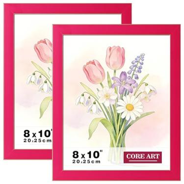 Imagem de CORE ART Molduras de 20 x 25 cm, vermelho rosa, moldura colorida 20 x 25 com acrílico HD, tela de parede ou mesa, conjunto com 2