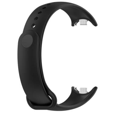 Imagem de JDIME Pulseira de borracha para Mi Band 8, acessórios NFC, pulseira esportiva para relógio inteligente Correa Xiaomi MiBand 8 (preta)