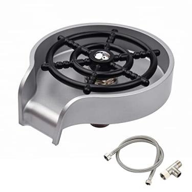 Imagem de Enxaguador de Vidros para Pia Cozinha Copos e Garrafas Anexo à Acessórios em ABS com Tubo Água Macia Limpeza Alta Pressão 360 Rápida Potente Conector