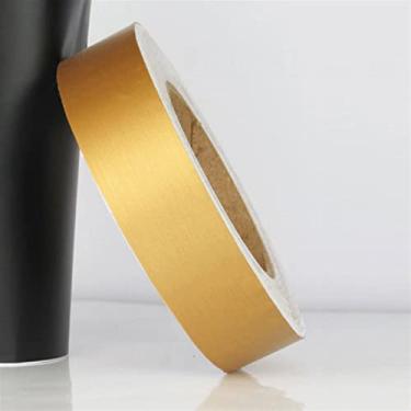 Imagem de GQQGSHOP Faixa autoadesiva de borda de parede de 50 m à prova d'água borda de teto moldura de porta linha de cintura decoração interior cozinha banheiro azulejos Stciker fácil de aplicar (ouro