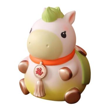 Imagem de Ｂｅｓｇａ Estátua de Cavalo Decorativa em, Cofrinho em Formato de Porquinho, Coleção Fofa, Pote de Economias, Ornamento de Mesa para Armário de Entrada, Verde Grande