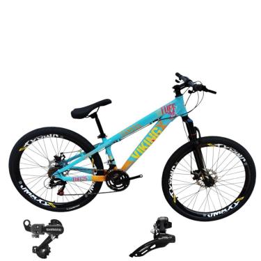 Imagem de Bicicleta 26 VikingX T25 24v Cambios Freeride Shimanos Pneu Aro 26 Balão Preto-Unissex