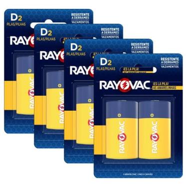 Imagem de 8 Pilhas Rayovac As Amarelinhas D Grande (4 Cartelas)