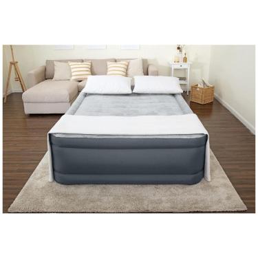 Imagem de Colchão Inflável Casal Queen com Bomba Embutida, Para até 340KG, SLEEPLUX 69093E, Cinza