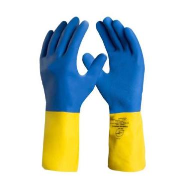 Imagem de Luva Danny Latex/Neop Neolatex Amarelo e Azul P CA 5774, P,M,G,XG