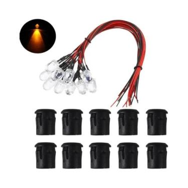 Imagem de Diodos Emissores De Luz LED 12V 10Pacote 10MM Lâmpada Pré-Cabeada Com 