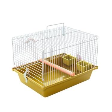 Imagem de Gaiola De Transporte Com Poleiro Para Passaro Periquitos Agapornis Calopsita(AMARELA)