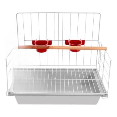 Imagem de Gaiola Poleiro Com Bandeja Calopsitas Periquito Agaporni Passaros Mansos(Branco)