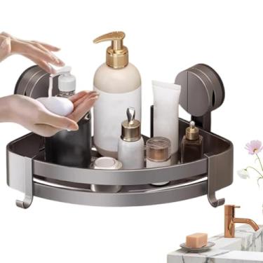 Imagem de Canto do rack de chuveiro,Organizador de canto do chuveiro - Prateleiras de canto de chuveiro com ventosa,Suporte de à prova d'água, prateleira de montagem na parede sem perfuração, rack organizador d