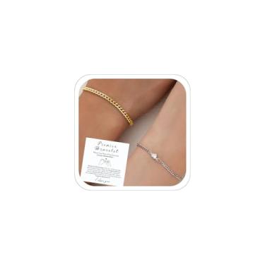 Imagem de Pulseiras de casal promessa para mulheres e homens, pulseiras permanentes para casais, alma gêmea, relacionamento à distância, pulseiras combinando, pulseira de aço inoxidável, pulseira bloqueada