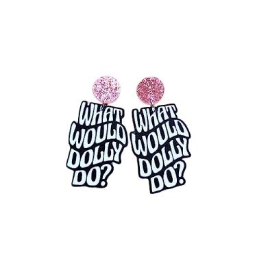 Imagem de Brincos pendentes de acrílico HOWDY da Western Cowgirl com glitter, rodeio, discoteca, caubói, concerto country para mulheres, joias do sul, Acrílico acrílico Glitter, acrílico