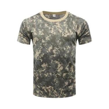 Imagem de Camiseta Masculina Camuflada 3D De Gola Redonda Manga Curta Casual De 