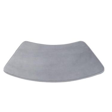 Imagem de Tapete de banho curvo, tapete de chuveiro curvo canto chuveiro banheiro antiderrapante, tapete de banho curvo lavável para banheira (cinza)