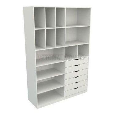 Imagem de Armário Arara Gaveta Samara M10 Closet Prateleira Loja Mdp - VETORIAL 