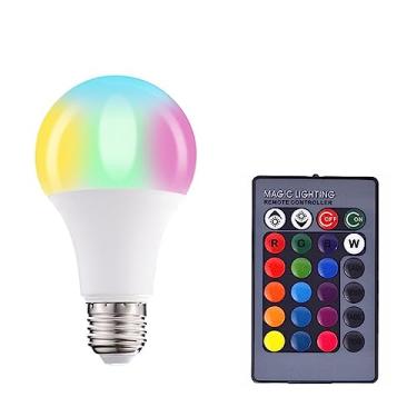 Imagem de Lâmpadas LED com Controle Remoto Lâmpada Decorativa RGB Branco 16 Cores Brilho Ajustável Efeitos Dinâmicos Base E27 CRI