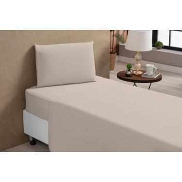 Imagem de Jogo De Lençol Solteiro 3pçs Percal 200 Fios 100% Algodão Toque Macio 