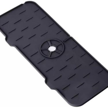 Imagem de Kit 3 Tapetes para Pia de Cozinha em silicone (Preto)