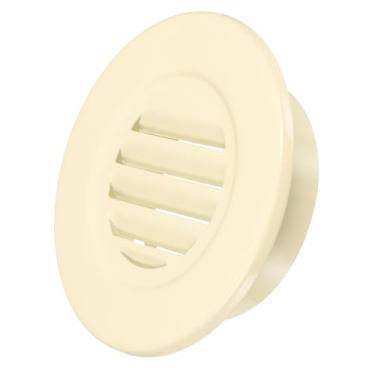 Imagem de PATIKIL Saída de ar redonda de 11 cm, capa de grade de alumínio Soffit Ventilação HVAC para teto parede telhado banheiro cozinha garagem duto galpão garagem, bege