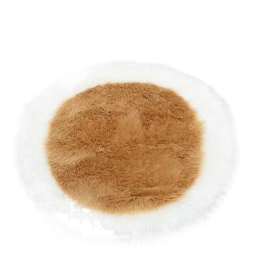 Imagem de Tapete redondo em forma de coração para sala de estar, tapetes fofos, tapetes decorativos para quarto (café, G)