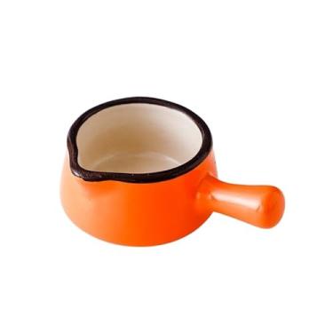 Imagem de Molheira, bico de cerâmica, pequeno pote de leite com alça para café expresso, pequeno copo de leite estilo japonês, copo de tempero, bife, suco, balde, jarra de leite (laranja)