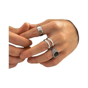 Imagem de Conjunto De Anéis De Caveira Em Prata Antiga Unissex, Joias Vintage Pu