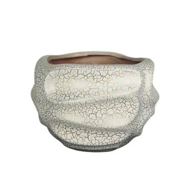 Imagem de KEG801302 Vaso de flores moderno para jardim artesanal verde Vannamei plantador de cerâmica bonsai interno vaso de cerâmica com bandeja plantador (ouro)