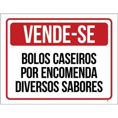 Imagem de Placa Vende-Se Bolos Caseiros Por Encomenda 36X46