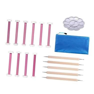 Imagem de Esquirla Kit de ferramentas para pintura de pétalas de flores com 20 formatos diferentes, canetas para pontilhismo, ferramentas para decoração de unhas com