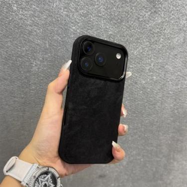 Imagem de HCPIHF Capa de celular de luxo em silicone líquido com revestimento magnético, revestida em fibra de vidro e cor sólida (para o modelo 17/A).