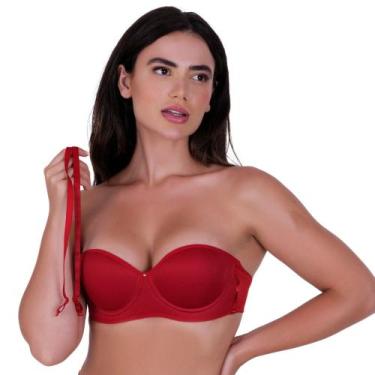 Imagem de Sutiã com Bojo sem alça Alça Removível - C3 SUTIÃ MADONNA, Vermelho, G